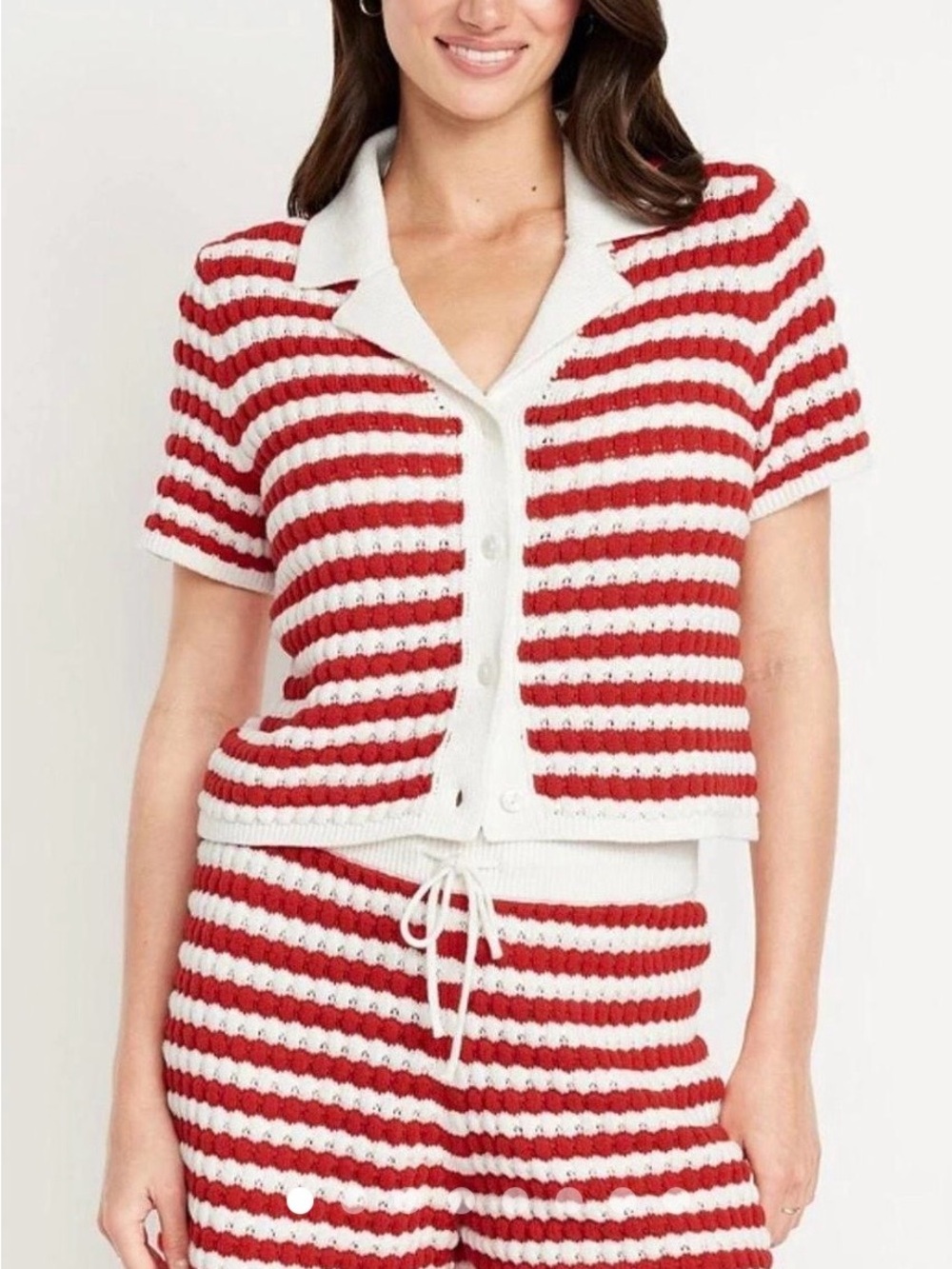 Old Navy Striped Knit Shorts - Red & White